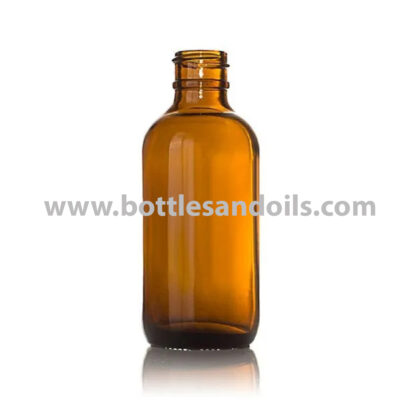 Boston Round Amber Glass Bottles Without Cap