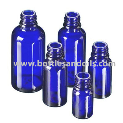 Boston Round Cobalt Blue Glass Bottles Without Cap